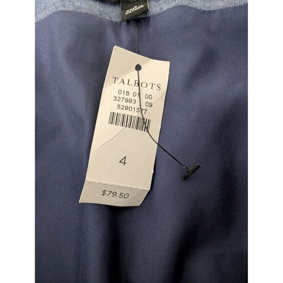 NEW Talbots Chambray Floral Embroidered Skirt Womens Size 4 Blue Cotton A Line - Picture 5 of 10